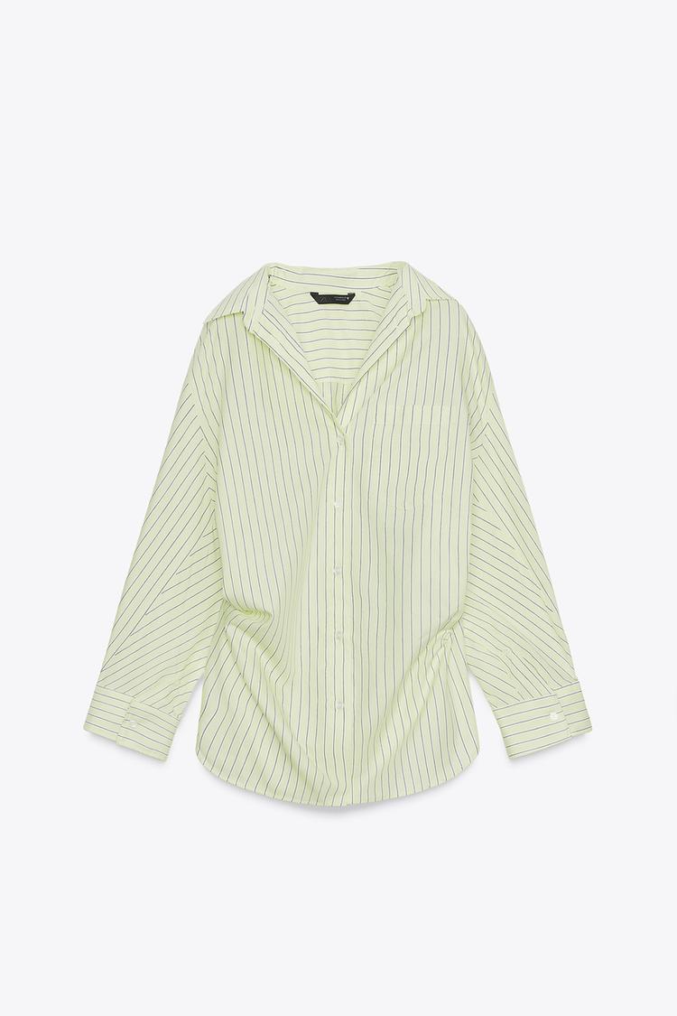 Oversized Striped Poplin Shirt