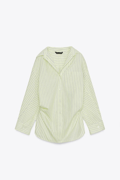Oversized Striped Poplin Shirt