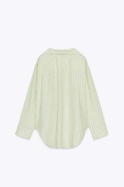 Oversized Striped Poplin Shirt