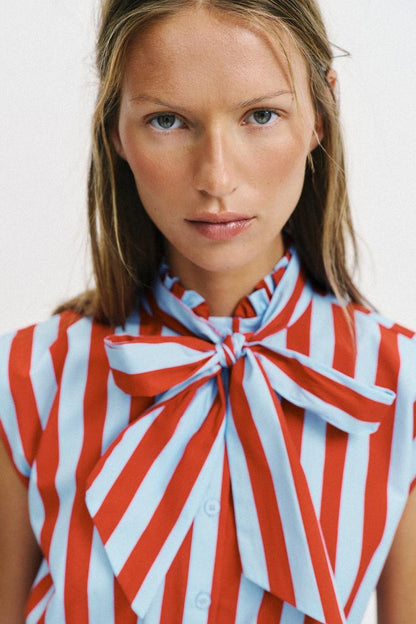 Striped Knitted Sleeveless Shirt