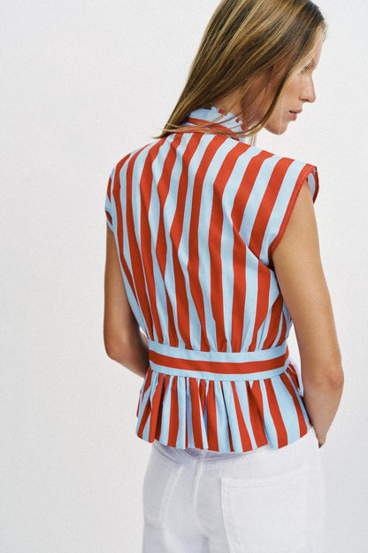 Striped Knitted Sleeveless Shirt