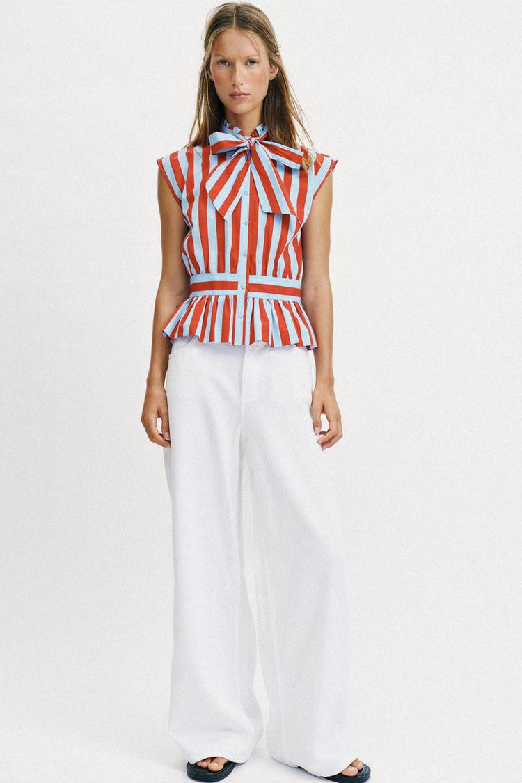 Striped Knitted Sleeveless Shirt
