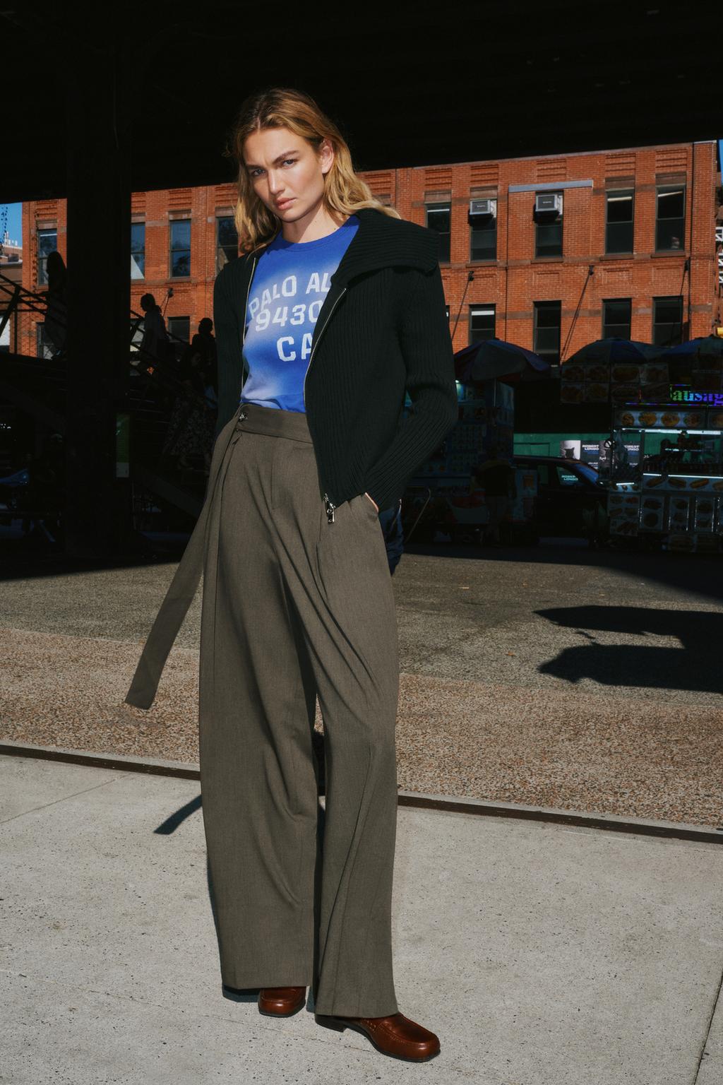 Zara Pleated Trousers With Belt