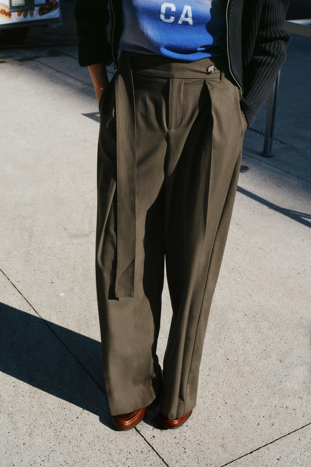 Zara Pleated Trousers With Belt