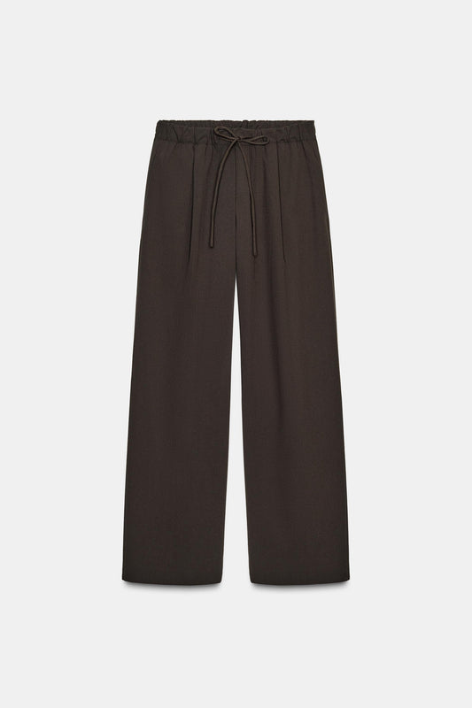Drawstring Wide Leg Trouser