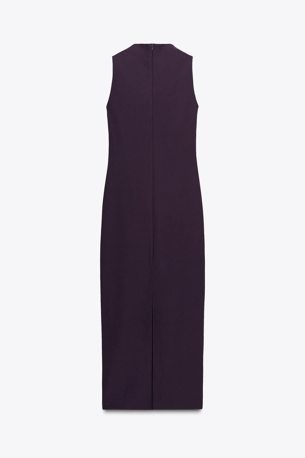 Long Round Neck Sleeveless Straight Hem Dress