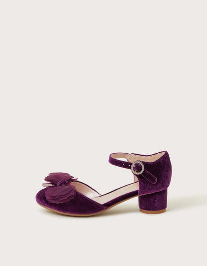 Cancan Velvet Two-Part Heels Purple