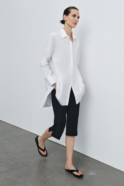 Zw Collection Asymmetric Poplin Shirt - White