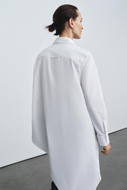 Zw Collection Asymmetric Poplin Shirt - White