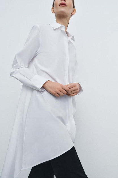 Zw Collection Asymmetric Poplin Shirt - White