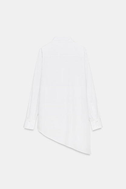 Zw Collection Asymmetric Poplin Shirt - White