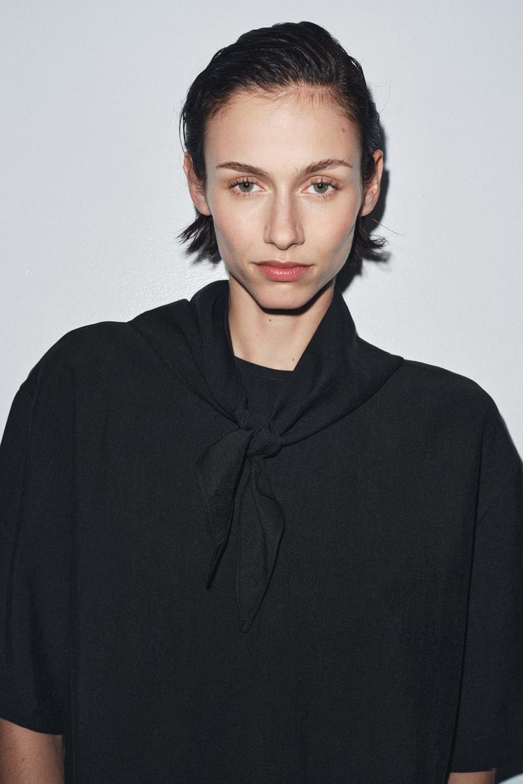 Flowing Blouse With Scarf