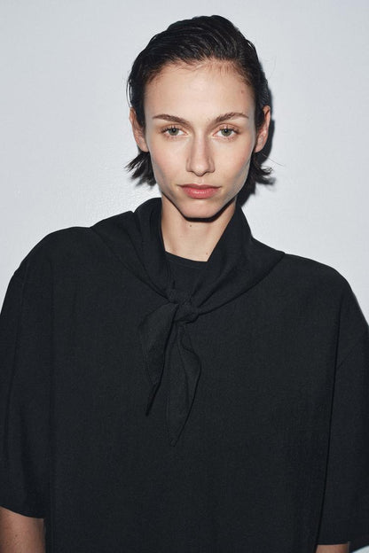 Flowing Blouse With Scarf