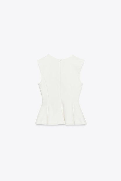 Sleeveless Interlock Peplum Top