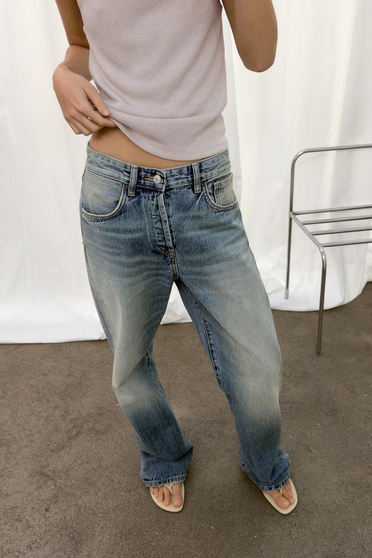 Zara Mid Waist Boyfriend Jeans