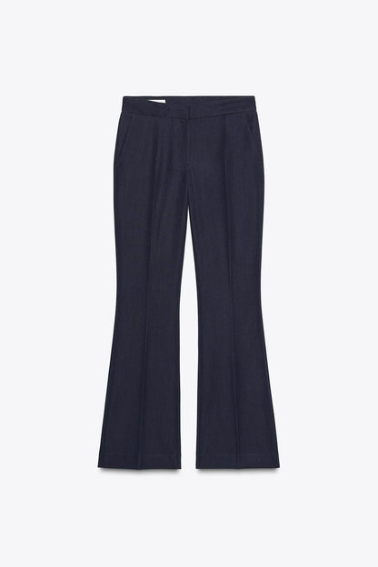 STRAIGHT-LEG TROUSERS Navy Blue