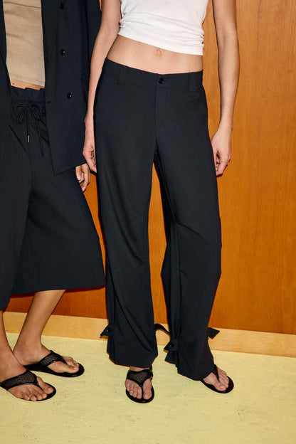 Zara Straight Trouser With Belt Loops