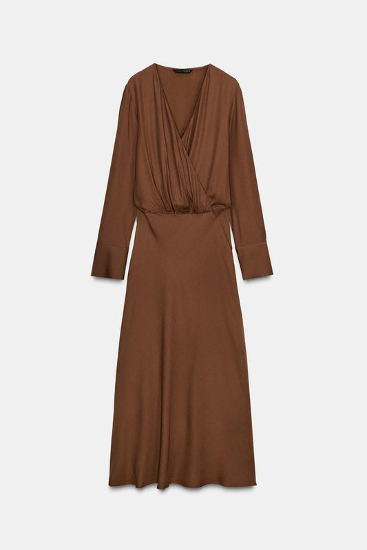 Zara Limited Edition Wrap Flowy Midi Dress