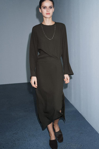 Zara Pleated Midi Dress