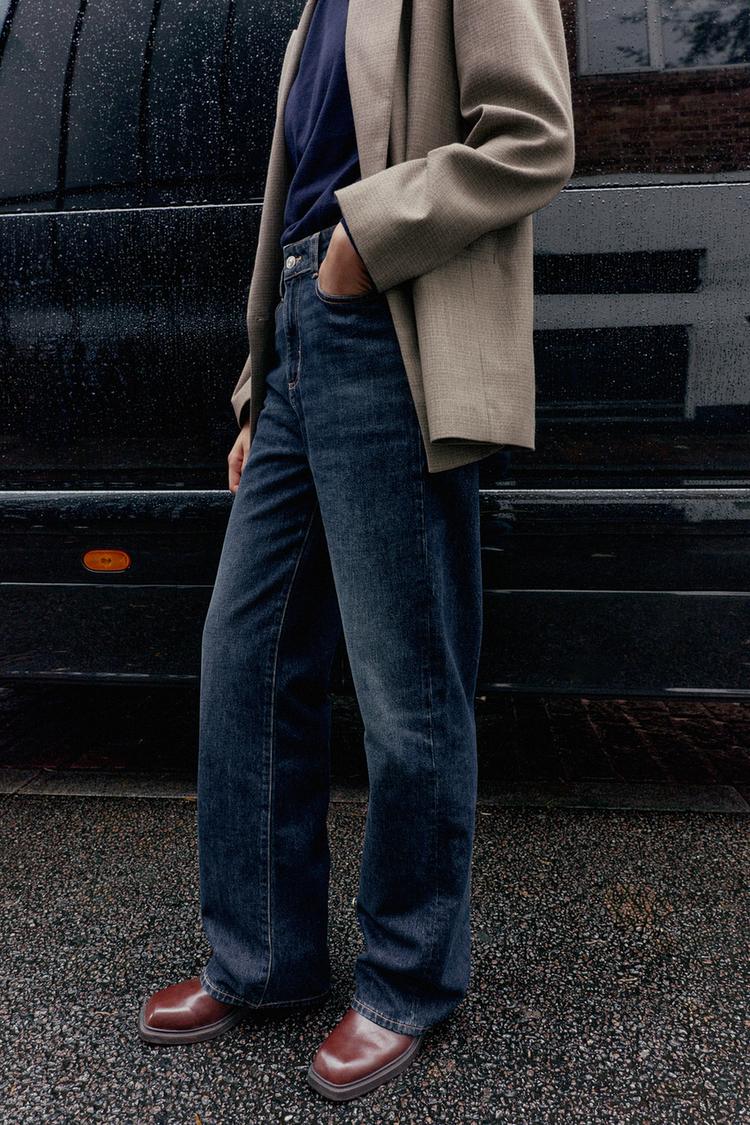 Zara Straight Full Length High Waist Jeans