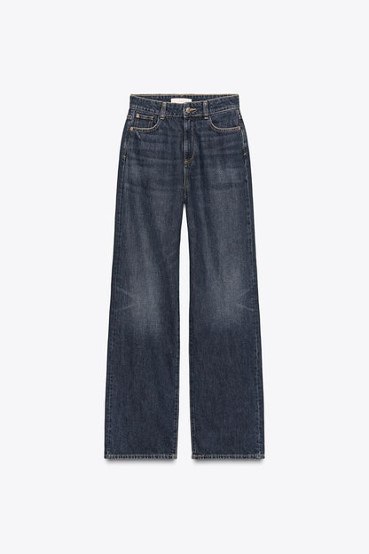 Zara Straight Full Length High Waist Jeans