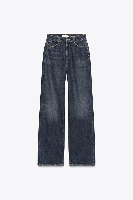 Zara Straight Full Length High Waist Jeans