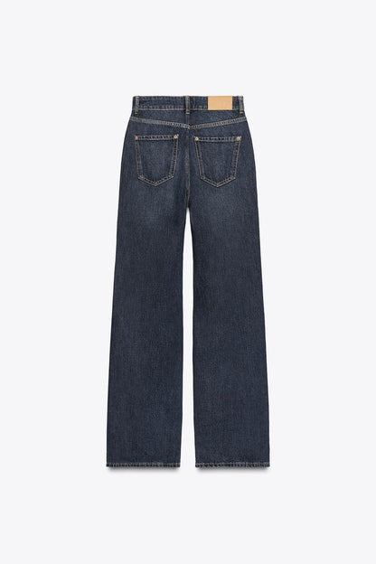 Zara Straight Full Length High Waist Jeans