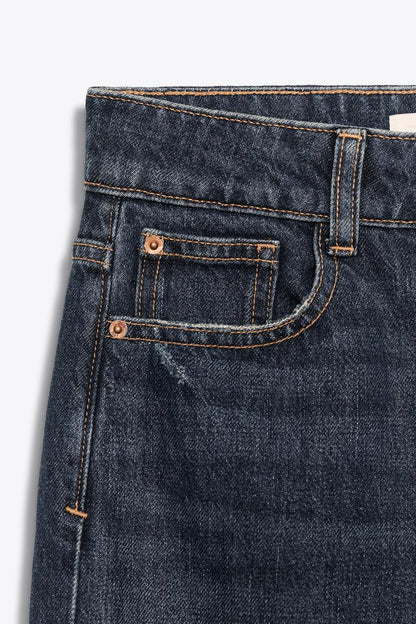 Zara Straight Full Length High Waist Jeans