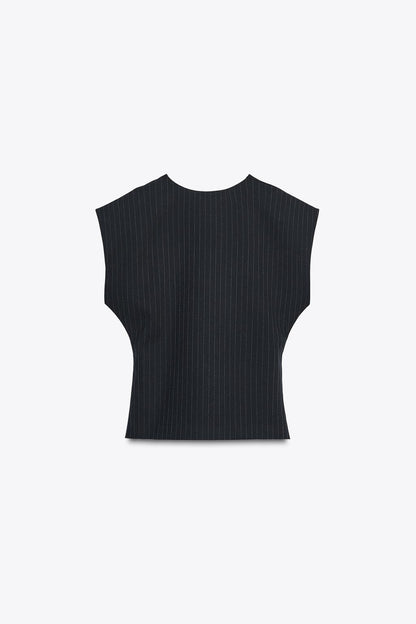 PINSTRIPE WAISTCOAT Navy