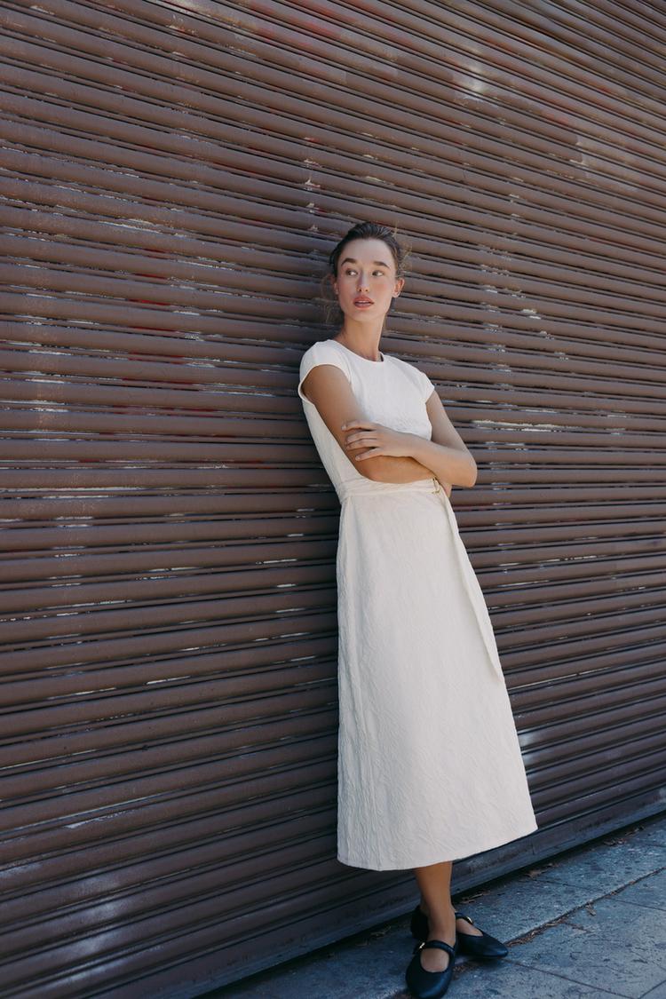 Zara Jacquard Dress With Belt