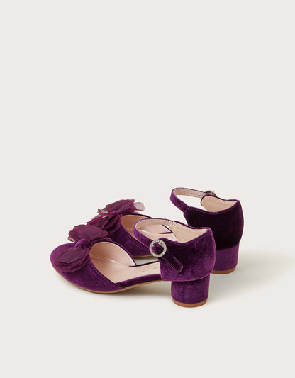 Cancan Velvet Two-Part Heels Purple