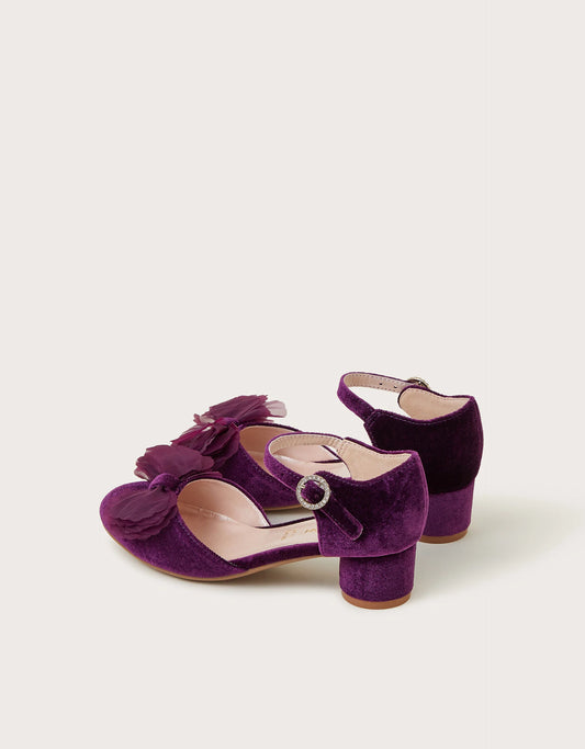 Cancan Velvet Two-Part Heels Purple