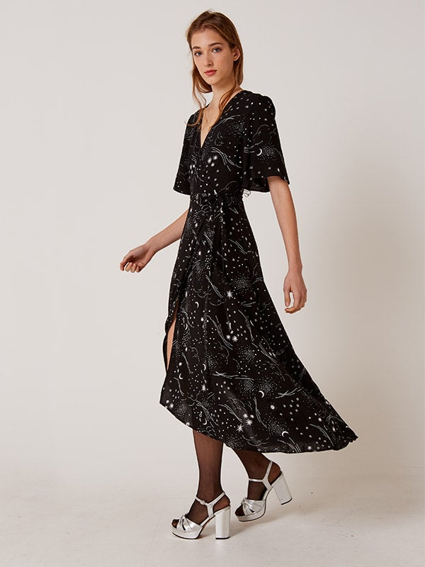 Cosmo Wrap Dress Black