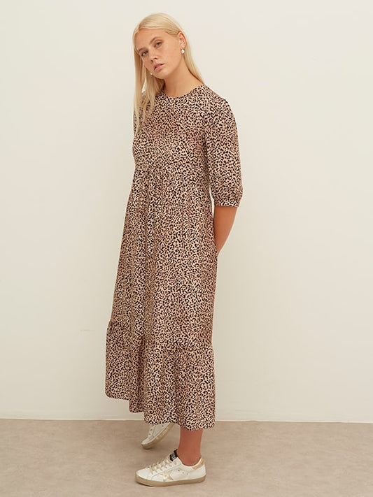 Rachel Smock Midi Dress Brown