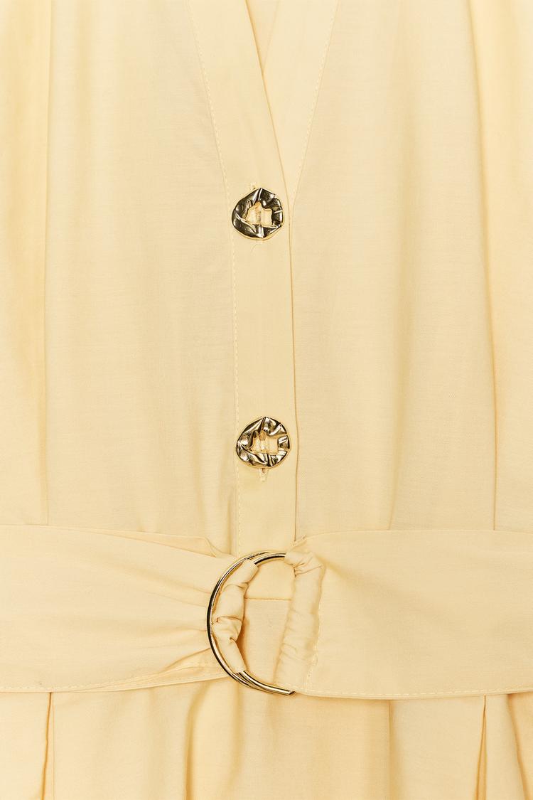 Zara Poplin Midi Belt Dress