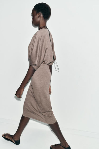 Light Brown Midi Dress