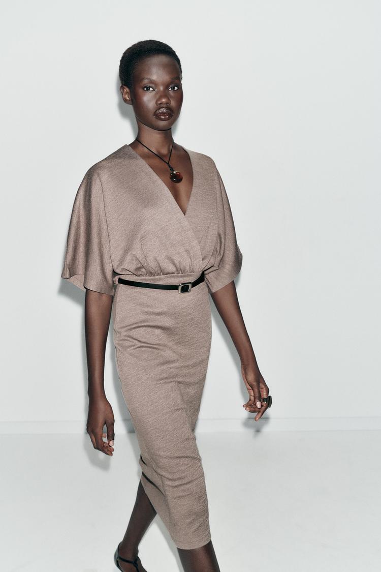 Light Brown Midi Dress