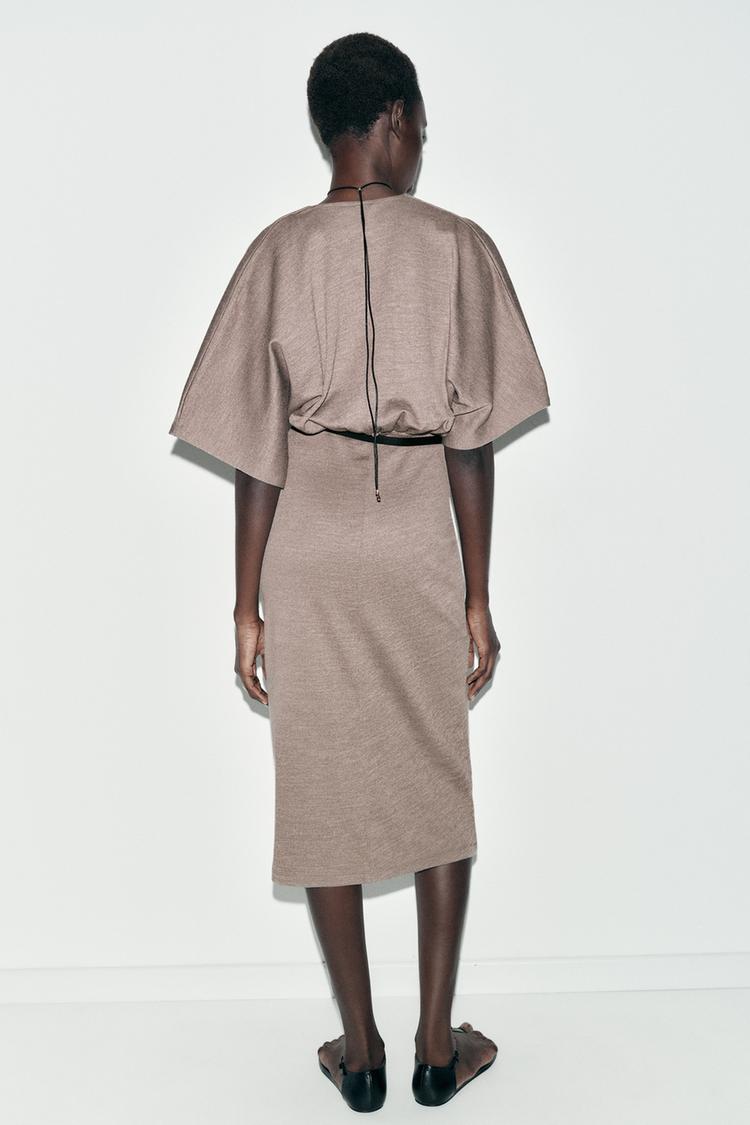 Light Brown Midi Dress