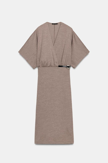 Light Brown Midi Dress