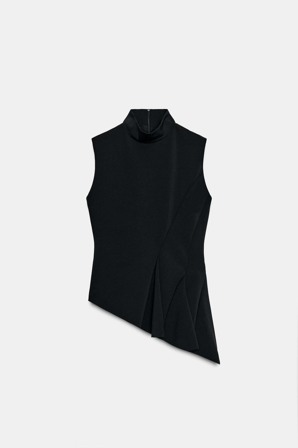 Zara Black Sleeveless Peplum Top