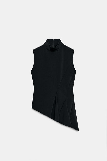 Zara Black Sleeveless Peplum Top