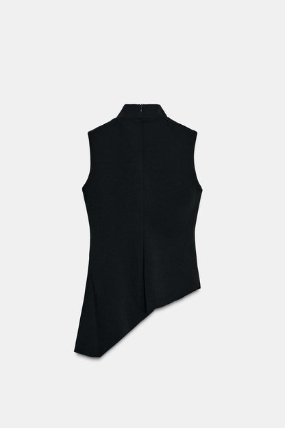 Zara Black Sleeveless Peplum Top