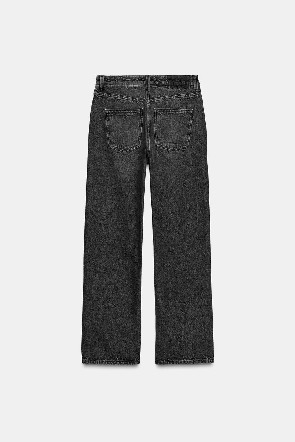 Z1975 LOOSE STRAIGHT HIGH-WAIST SHINY JEANS Black