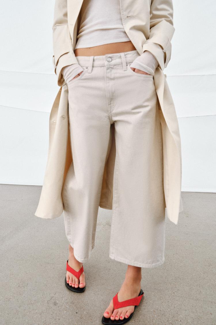 Zara Mid Waist Culottes Jeans
