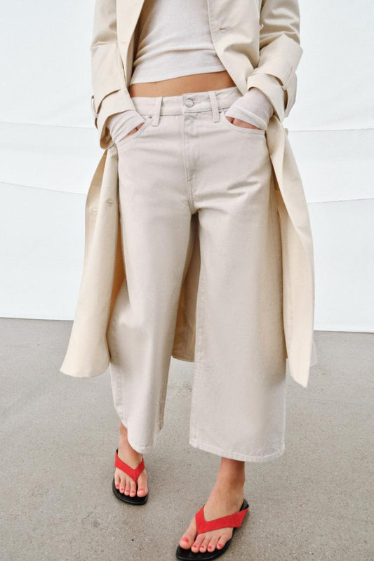 Zara Mid Waist Culottes Jeans