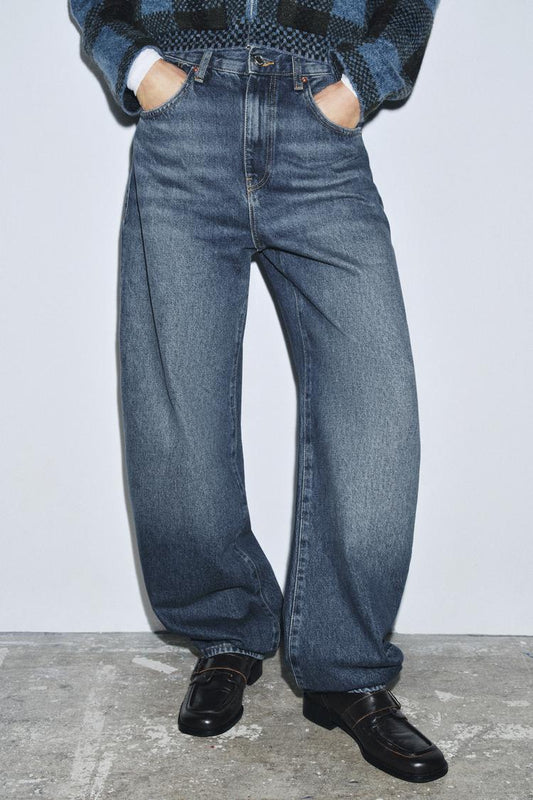 Zara Balloon-Leg High Waist Jeans