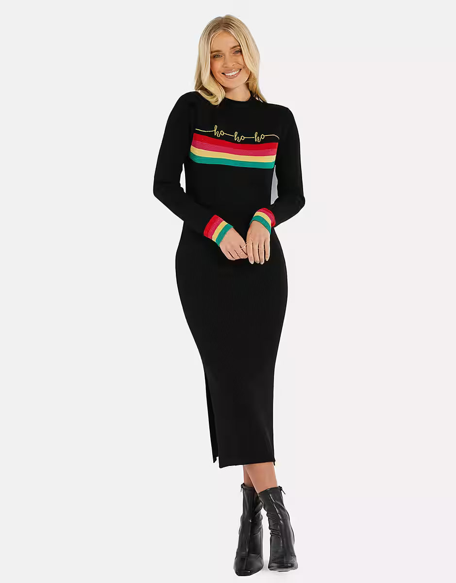 Black Knitted Christmas Dress