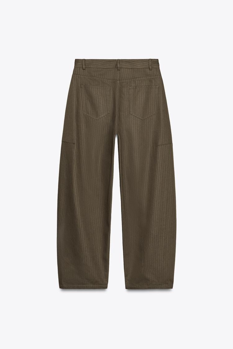 Zara Herringbone Wide Leg Trouser
