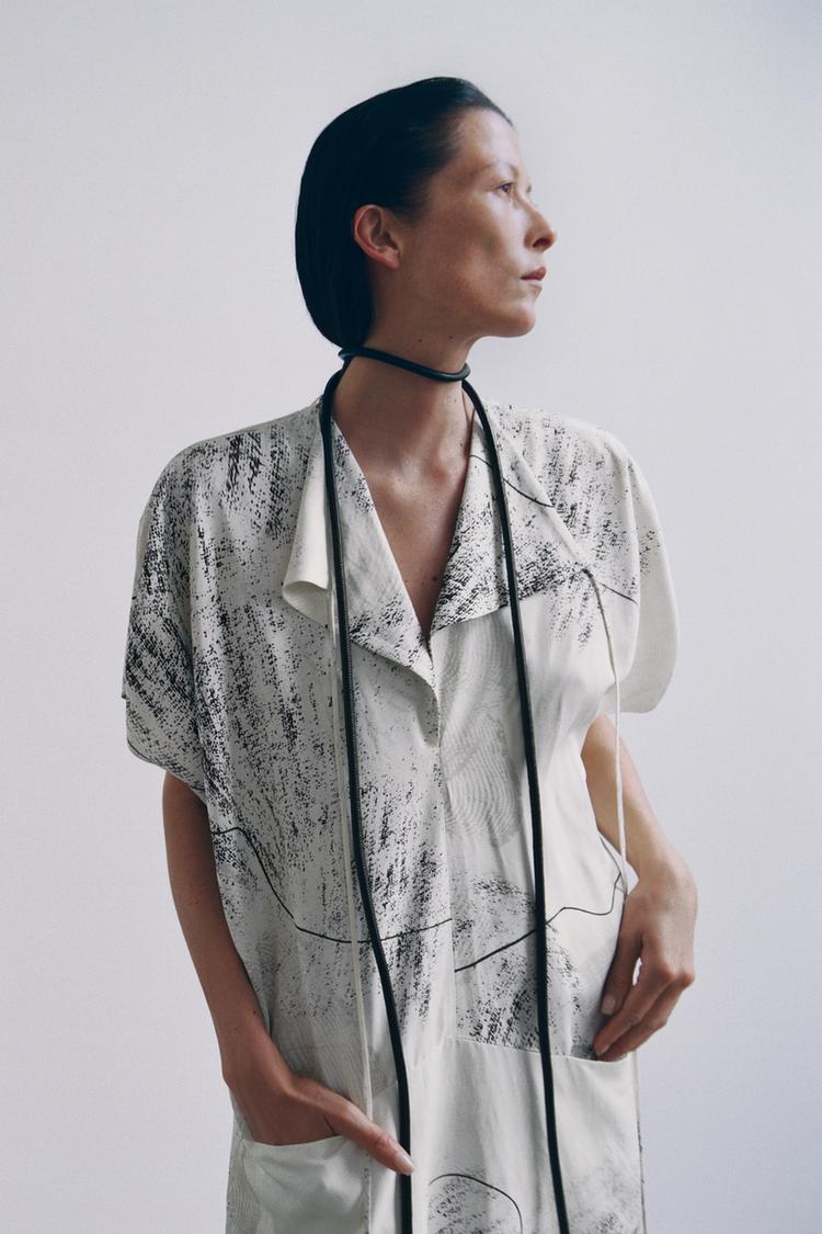 Zara Printed Midi Kaftan Dress