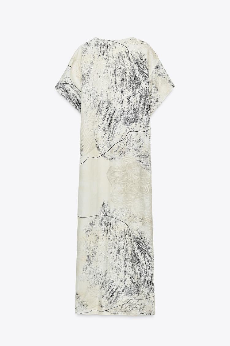 Zara Printed Midi Kaftan Dress